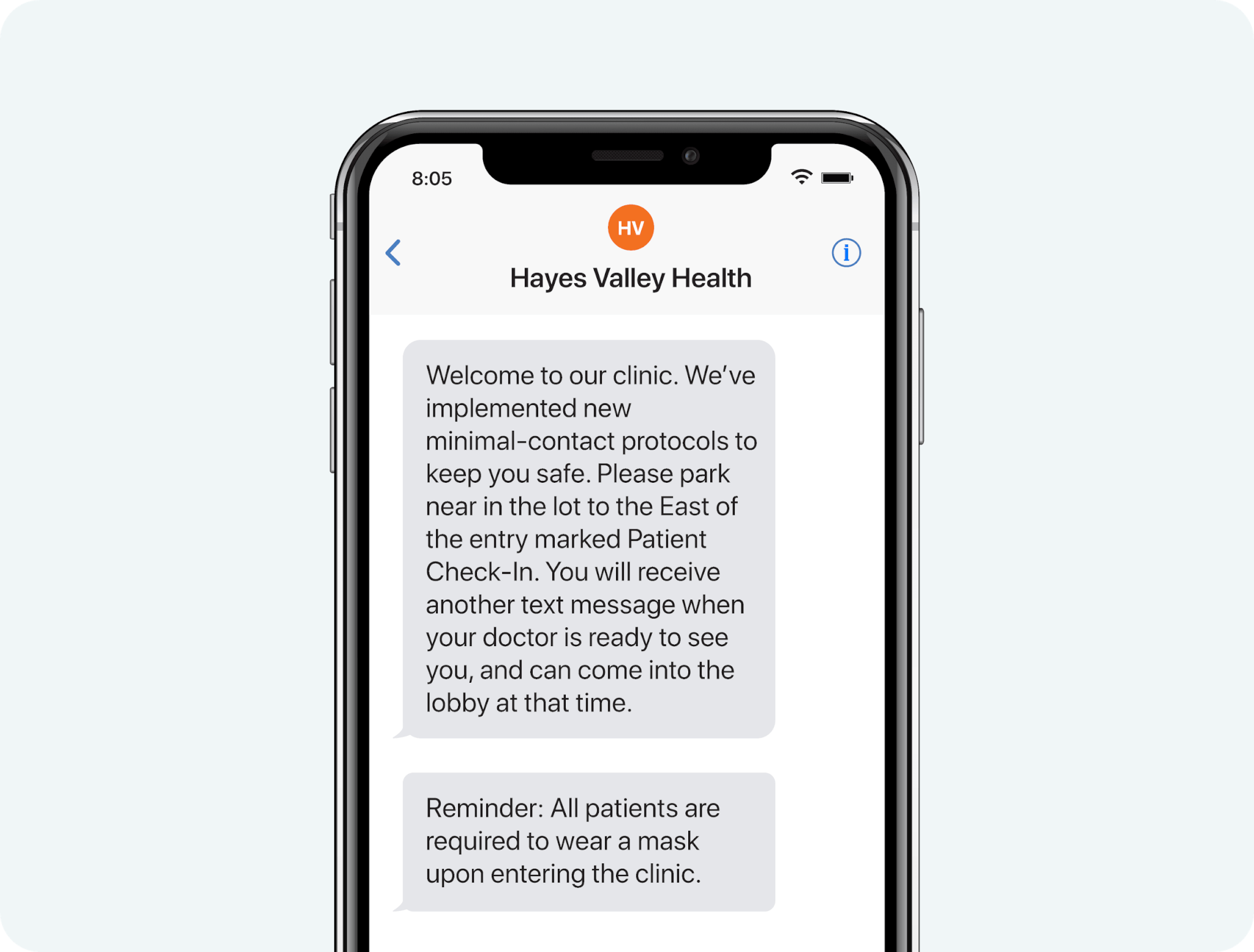 Patient Readiness with Zero Contact Waiting Room