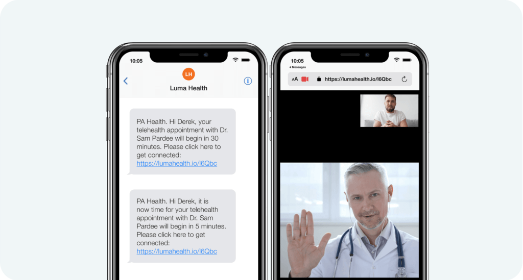 Patient and doctor telehealth visit